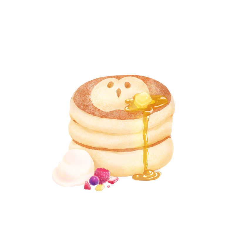 ふくろうカフェ原宿のメンフクロウのパンケーキ（イメージ）