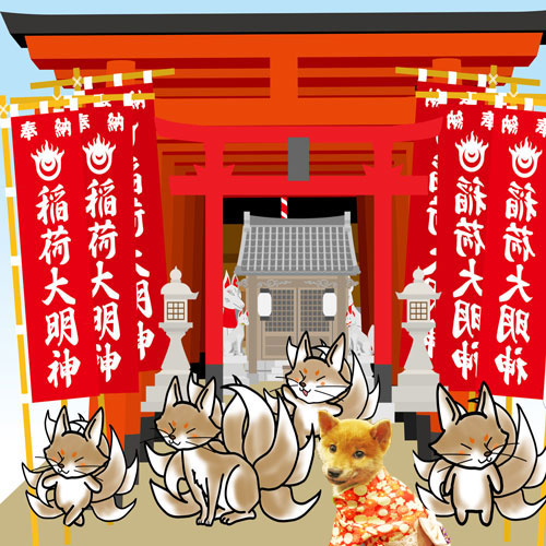 柴犬ハチは稲荷神社を建てたいといいます。